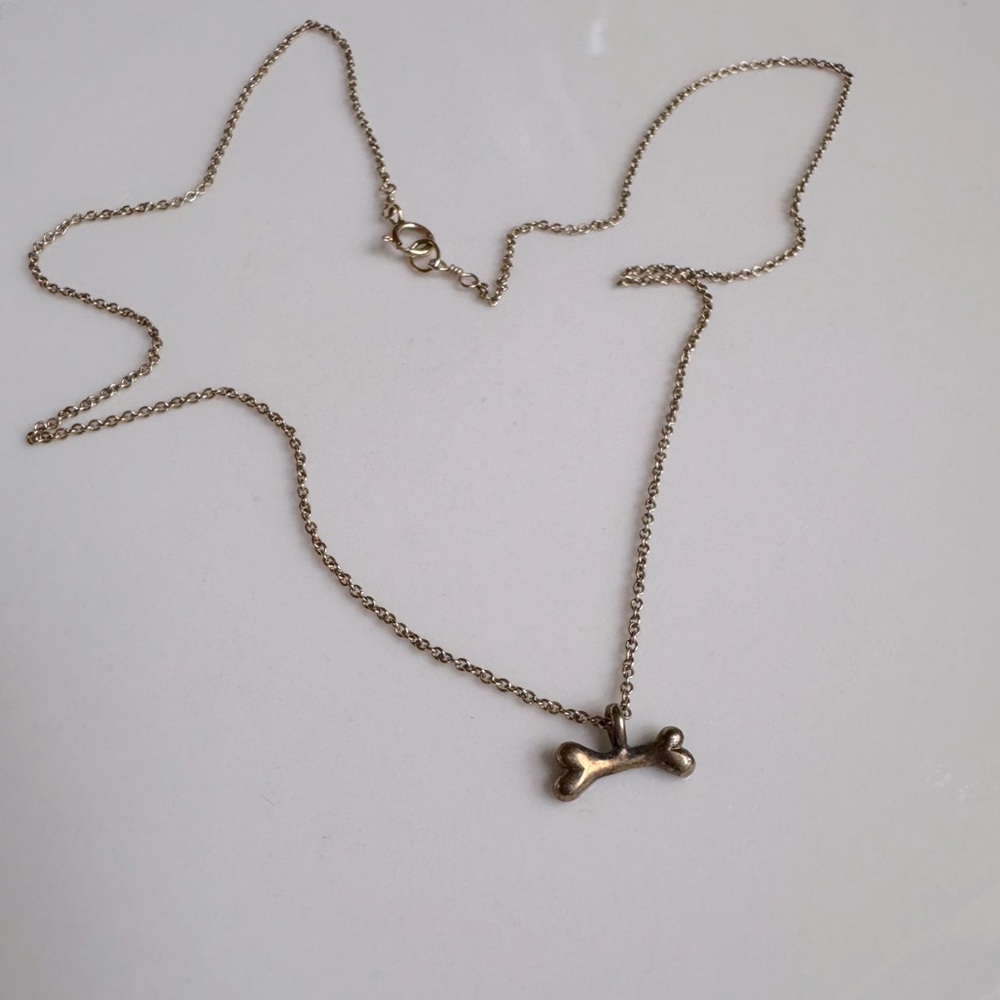 🦴Dog bone necklace 1/20 14KG chain, 925 charm